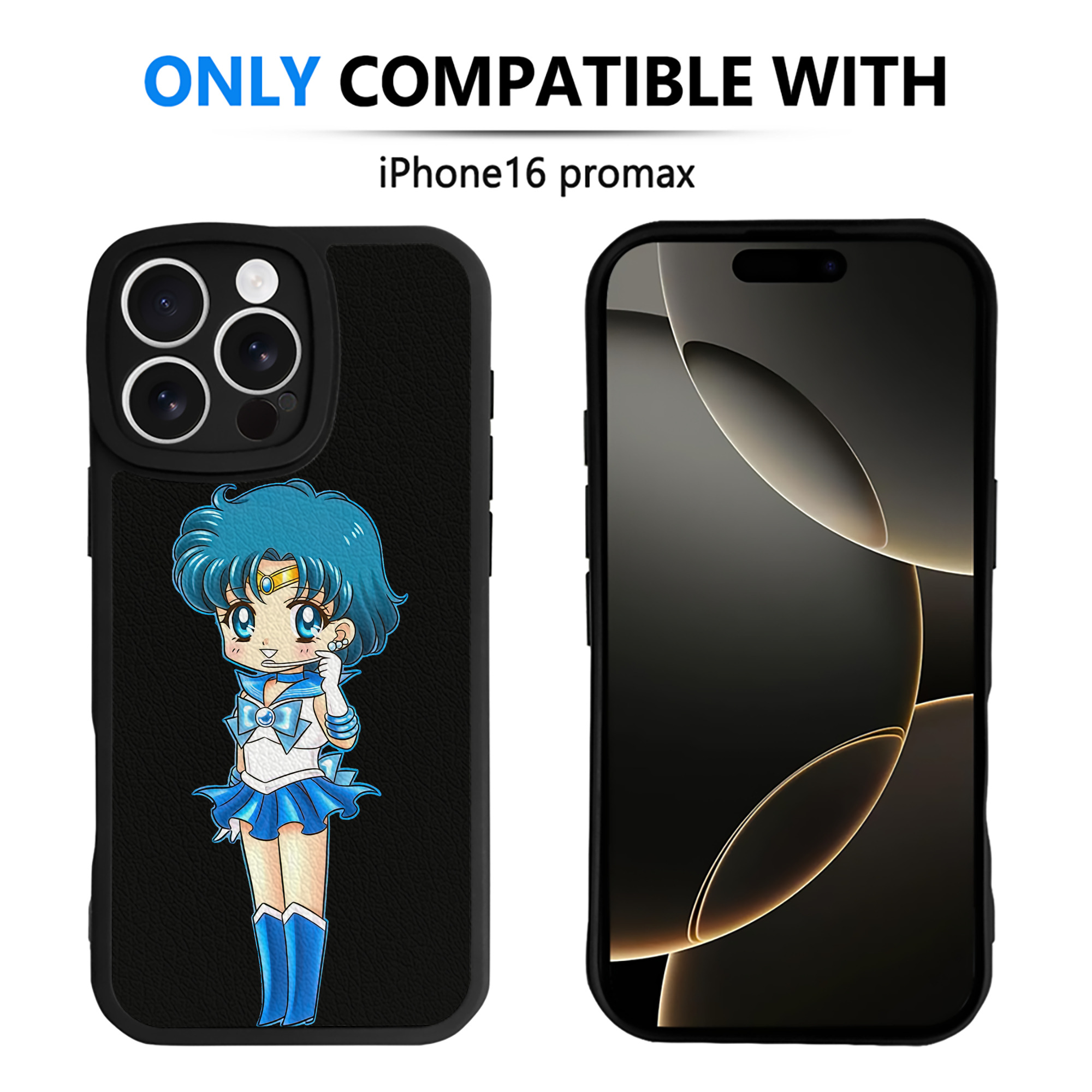 （画像用） 美少女戦士セーラームーン 水野 亜美 みずの あみ Sailor Moon Mizuno Ami 【iPhone 16シリーズ対応】シリコンスマホケース（レザー調） 材質：シリコン